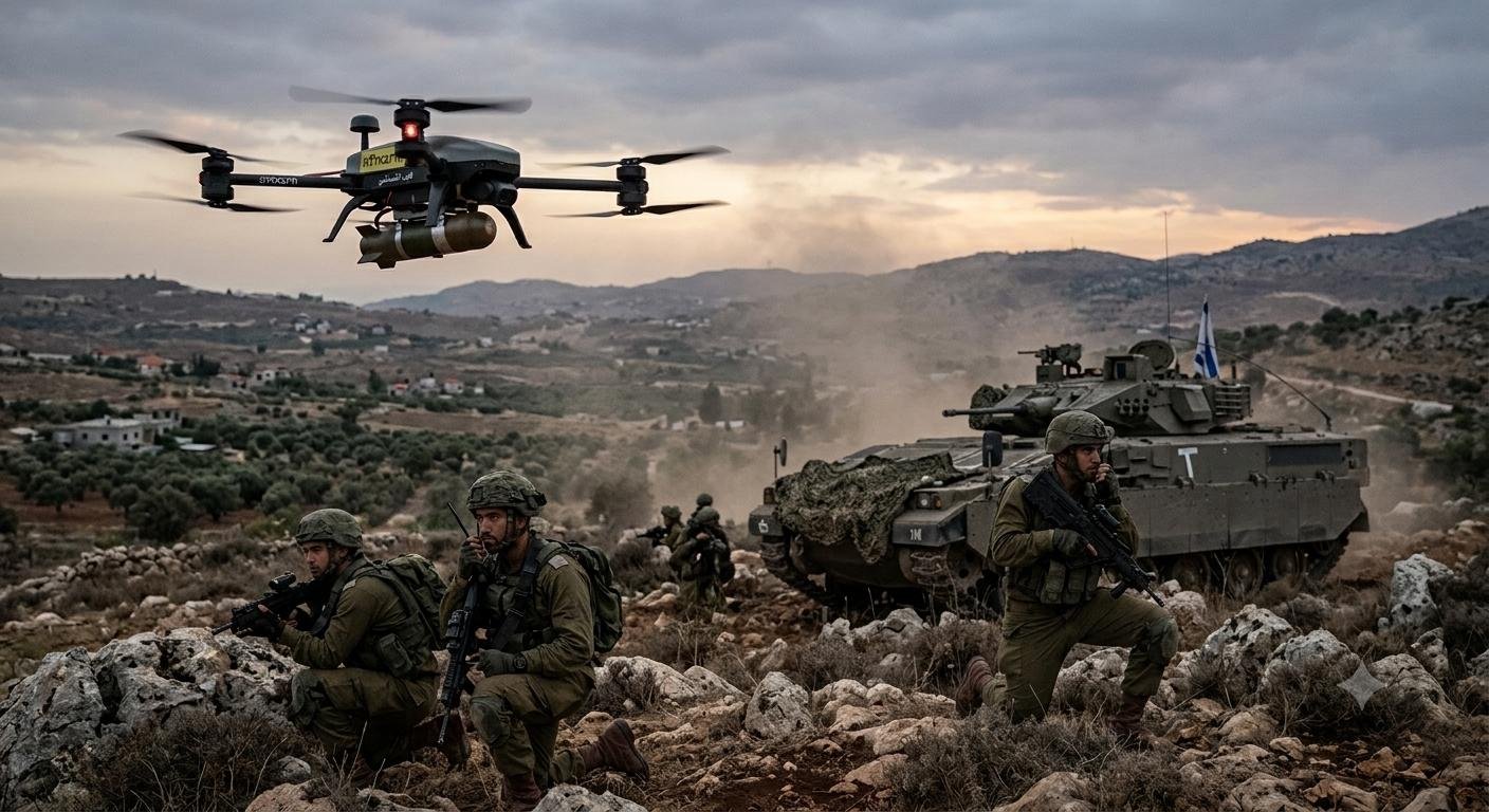חשיפה: חיזבאללה הפר את הפסקת האש ושיגר רחפן נפץ לעבר כוחות צה"ל בדרום לבנון